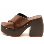 Sandália Feminina Meia Pata Alta Em Floter Cacau 183182