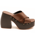 Sandália Feminina Meia Pata Alta Em Floter Cacau 183182