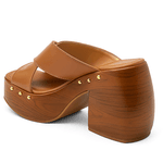 Sandália Feminina Meia Pata Alta Em Napa Caramelo 183182