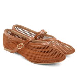 Sapatilha Boneca Em Tela Com Tira De Fivela 5400 Cacau