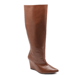 Bota Cano Alto Em Floter Cacau Salto Cunho 500