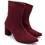 Bota Cano Baixo Salto Grosso Meia 184000 Roxa