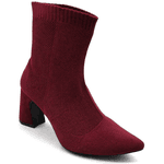 Bota Cano Baixo Salto Grosso Meia 184000 Roxa