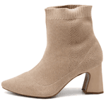Bota Cano Baixo Salto Grosso Meia 184000 Nude