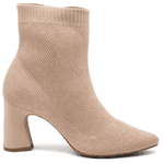 Bota Cano Baixo Salto Grosso Meia 184000 Nude
