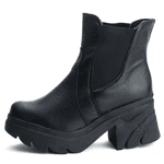 Bota Coturno Chelsea Feminina Couro Legitimo Preto - REF: 6729 
