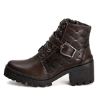 Bota Coturno Feminino Couro Legitimo Café- REF: 6742