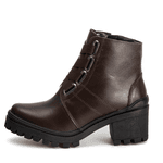 Bota Coturno Feminino Couro Legitimo Café - REF: 6744