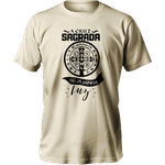 Camiseta 100% Algodão Masculino E Feminino Católica Cruz Sagrada São Bento
