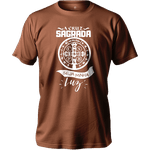 Camiseta 100% Algodão Masculino E Feminino Católica Cruz Sagrada São Bento