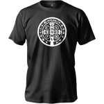 Camiseta 100% Algodão Masculino E Feminino Católica Cruz De São Bento