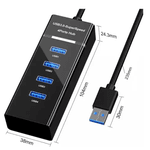 HUB USB 4 PORTAS PRETO