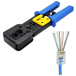 Alicate Crimpador RJ45/RJ11/RJ12 - Alças com catraca - KAPBOM