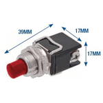 Chave Push Pulsante 8A 125V 4A 250V 2 VERMELHO (Normalmente Fechado) 