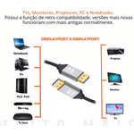 Cabo DisplayPort para DisplayPort 1.8M