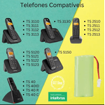 Bateria Telefone Sem fio 2.4v 600mah Intelbras
