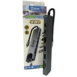 HUB USB Tipo-C 8 em 1 Lotus - LT-T801