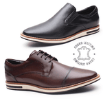 Kit 2 pares Sapatênis em Couro Preto e Café ELT - 31016MOG - 31046PT