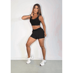 Conjunto Shorts Runner Top Elástico Preto