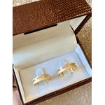 Alianças de casamento e noivado em ouro 18k 750 anatômica com fosco diamantado 5,00 mm