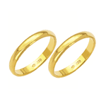 Alianças de casamento e noivado em ouro 18k 750 Tradicional 3mm Soft