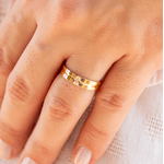 Alianças de casamento e noivado em Ouro 18k 750 Frisada com diamante 4.00 MM