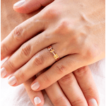 Alianças de casamento e noivado em Ouro 18k 750 Frisada com diamante 4.00 MM
