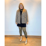 Blazer Tweed Xadrez Preto Com Areia