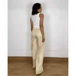 Calça Alfaiataria Crepe Areia