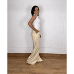 Calça Alfaiataria Crepe Areia