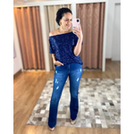Calça Jeans escuro Flare