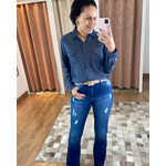 Calça Jeans escuro Flare