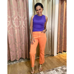 Calça reta Laranja