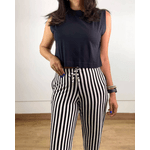 Calça Seul Listrada Branca