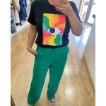 Calça Wide leg moletom Verde