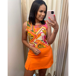 Cropped Maysa Estampado Laranja 