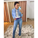 Jaqueta cropped jeans Claro