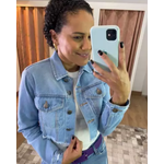 Jaqueta cropped jeans Claro