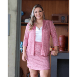 Saia Curta Paetê Rosa