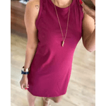 Vestido canelado Bordo