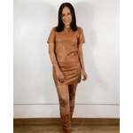 Vestido Celine Courino Caramelo