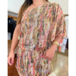 Vestido Paetê Estampado 
