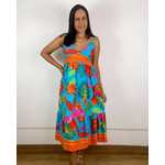 Vestido Taila Estampado Azul Claro