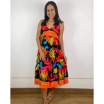 Vestido Taila Estampado Preto