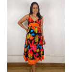 Vestido Taila Estampado Preto