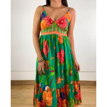 Vestido Taila Estampado Verde