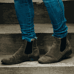 Bota Chelsea Boots Slim Em Couro Camurça Legitimo