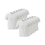 Kit 10 Camisetas Algodão Premium Branca