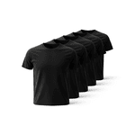 Kit 5 Camisetas Algodão Premium Preta