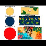 Trio de Capas de Cilindros Veste Fácil C/ Elástico Tema Roda de Samba